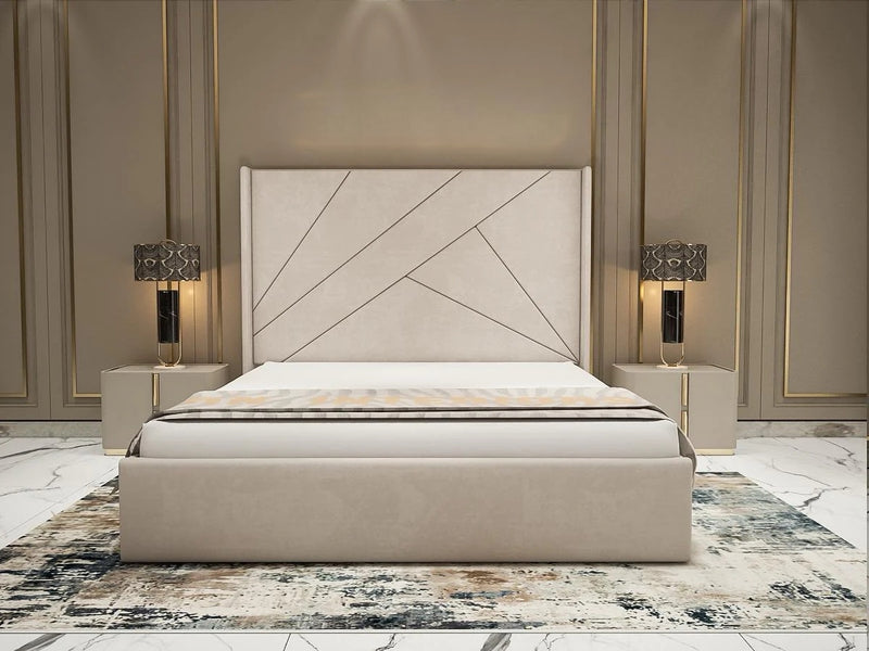 Luxe velvet line Wingback Bed Frame with Storage option available