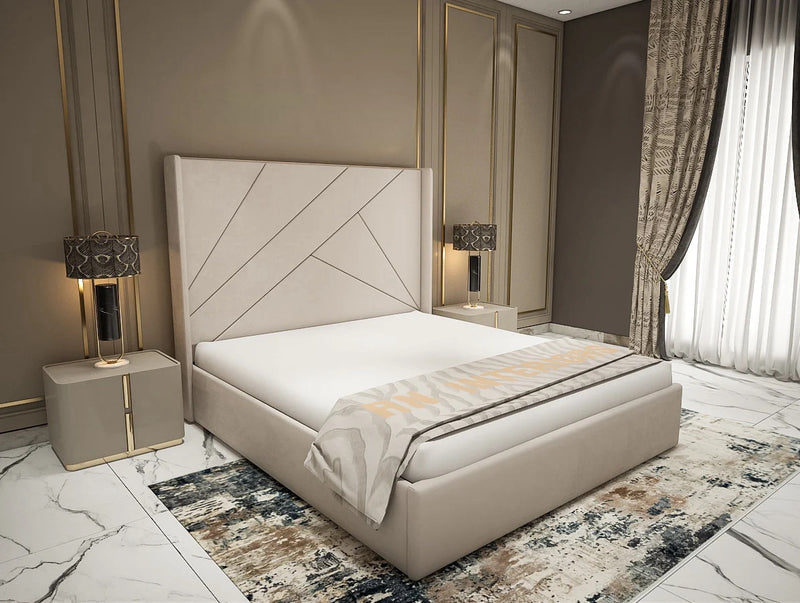 Luxe velvet line Wingback Bed Frame with Storage option available