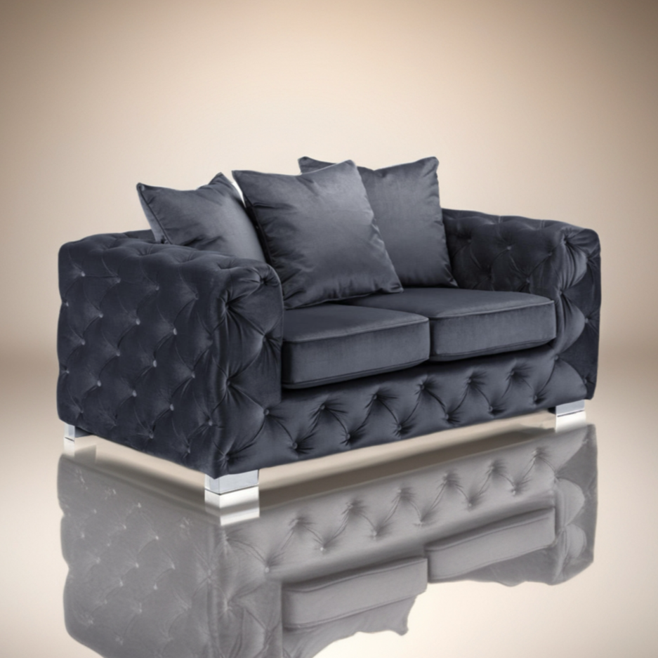 2 seater Luxe Chesterfield Velvet Sofa