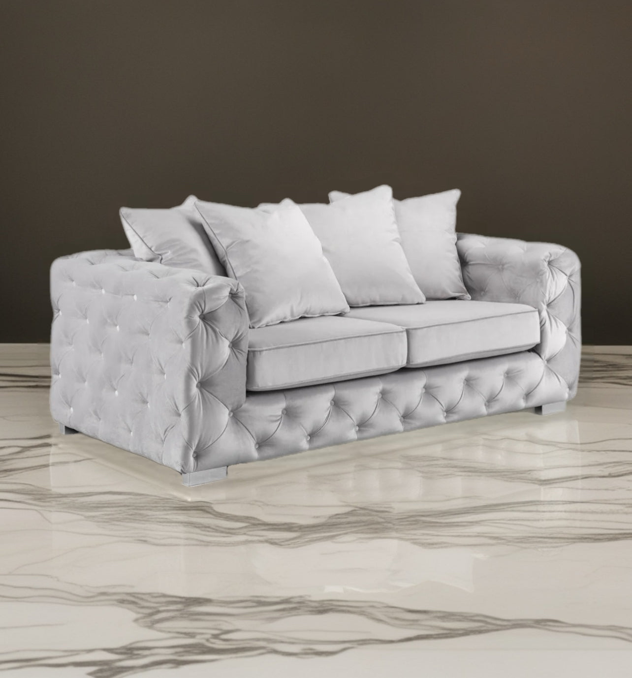 3 seater Luxe Chesterfield Velvet Sofa